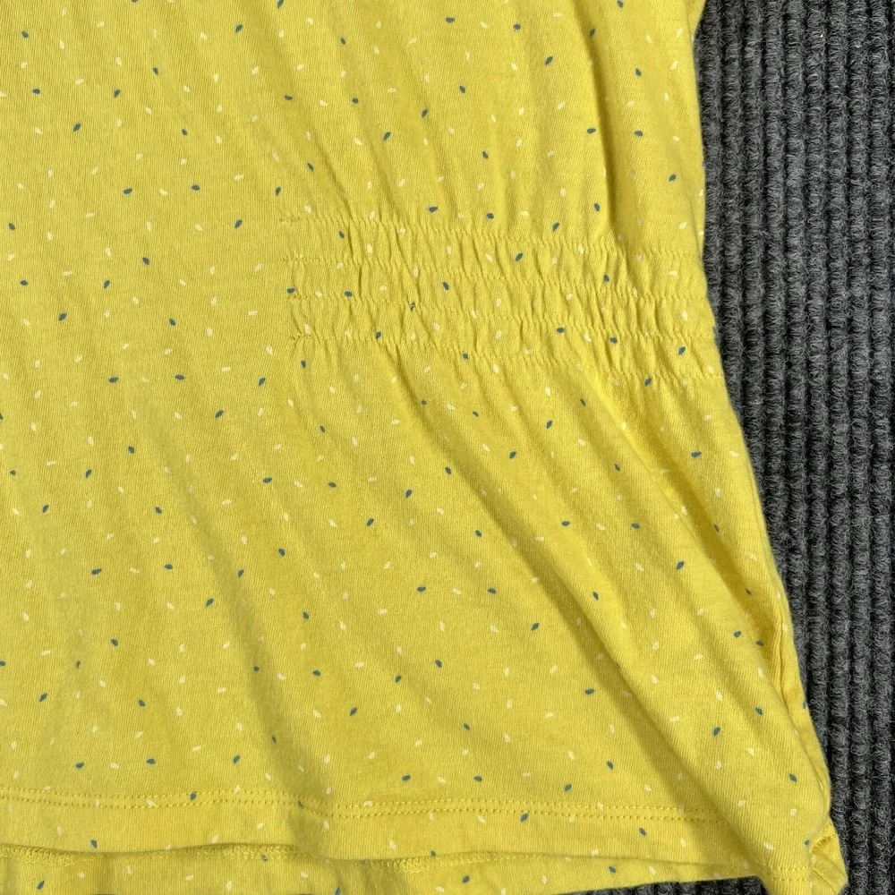 Banana Republic Shirt Womens Medium Yellow Short Sleeve Blouse Top Lightweight